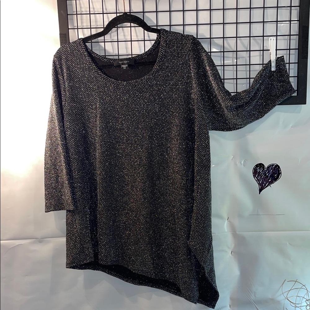 Karen Kane Black and Silver Tunic Top